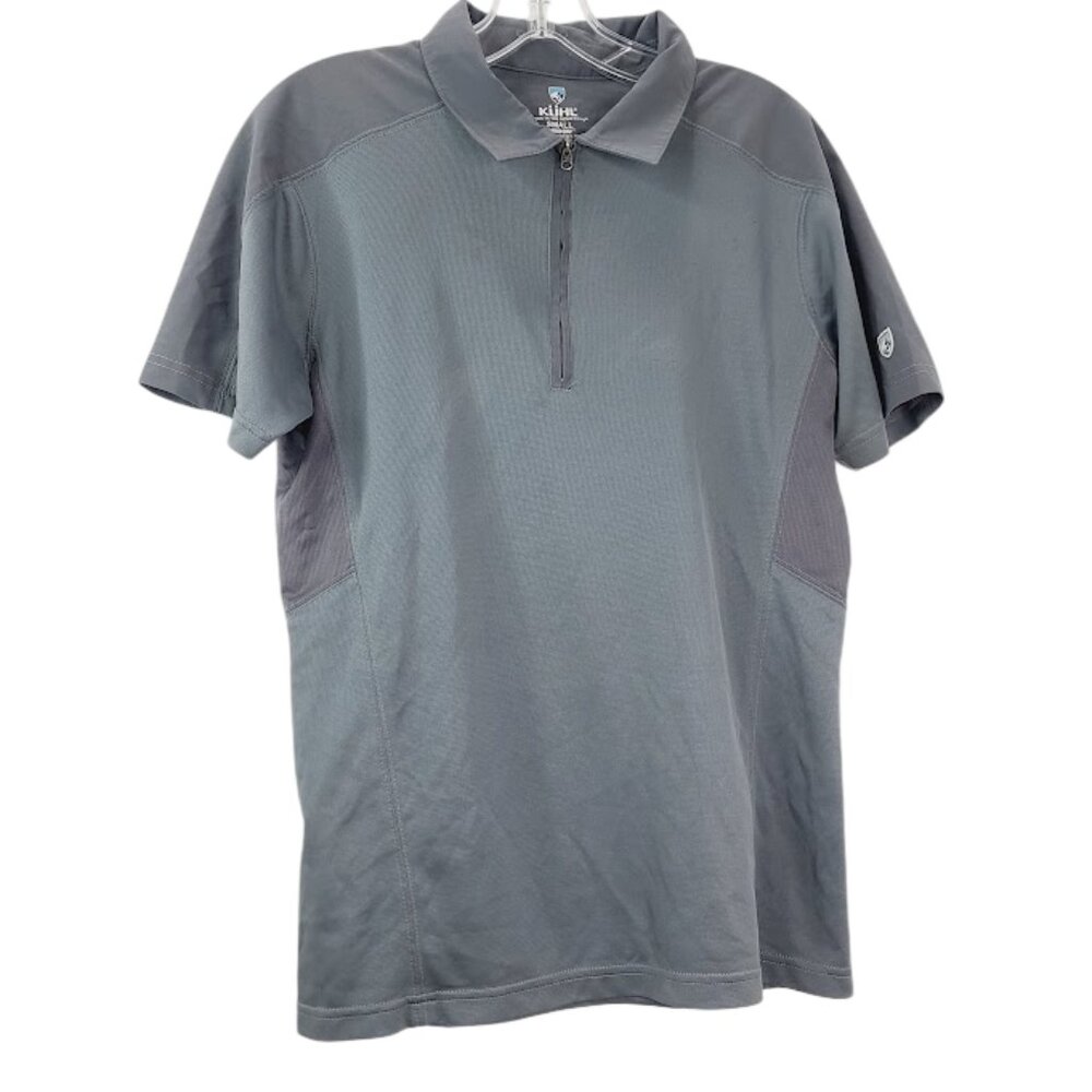 Kuhl Men's Gray Shadow Short Sleeve Mountain Train Polo Shirt Size S‎